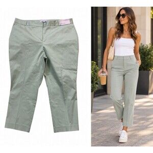 Liz Claiborne Emma Pants Womens 18P Mint Slim Leg Ankle Stretch NWT Petite